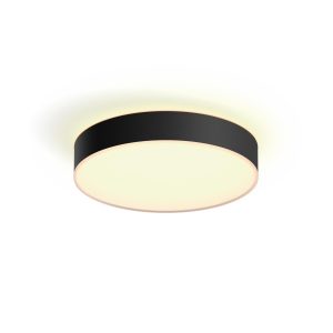 Philips Hue White Ambiance Enrave Deckenleuchte M Schwarz + Dimmer