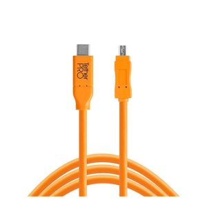 Tether Tools Kabel TetherPro USB-C zu 2.0 Mini-B 8-Pin, 4.6 m Orange