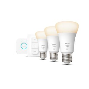 Philips Hue Starterset White E27 3er Starter Set + Dimmer 1055 lm