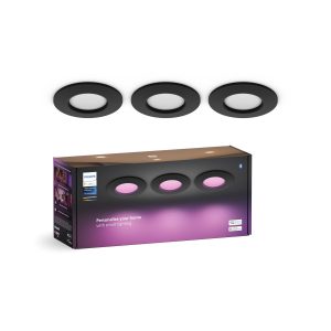 Philips Hue White & Color Ambiance Slim Recessed 90 mm 3er schwarz