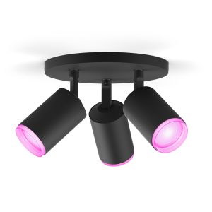 Philips Hue White & Color Ambiance Fugato 3er-Spot Schwarz