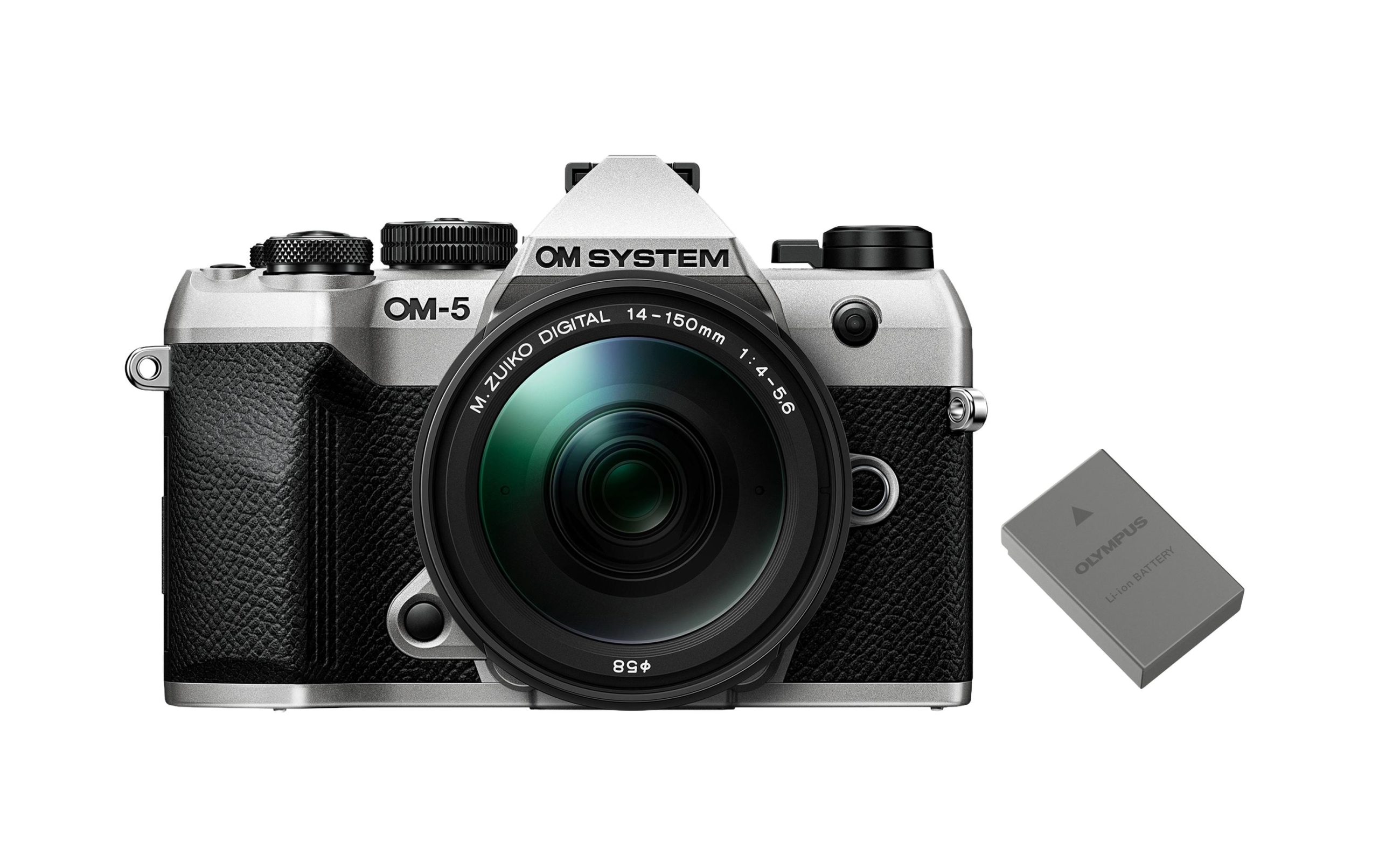 OM-System Fotokamera OM-5 II Silber M.Zuiko Digital 14-150mm Akku Kit