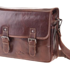 Alpenleder Kamera-Tasche Reporter Braun