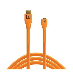 Tether Tools Kabel TetherPro HDMI Micro zu HDMI 2.0, 4.6 m Orange