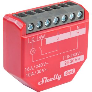 Shelly WLAN-Schaltaktor 1PM Gen4 Rot, 16 A