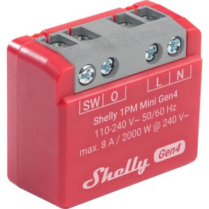 Shelly WLAN-Schaltaktor 1PM Mini Gen4 WiFi-Switch Rot, 8 A