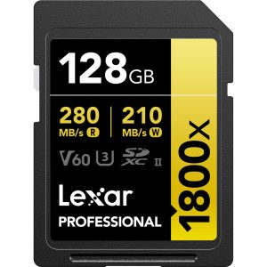 Lexar SDXC-Karte Professional 1800x Gold Series 128 GB