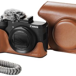 Smallrig Ledertaschen-Set für Canon PowerShot V1 Braun