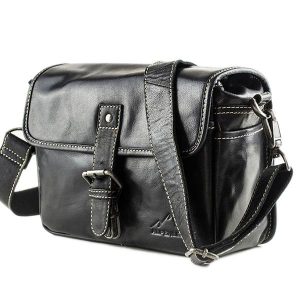 Alpenleder Kamera-Tasche Presse Schwarz