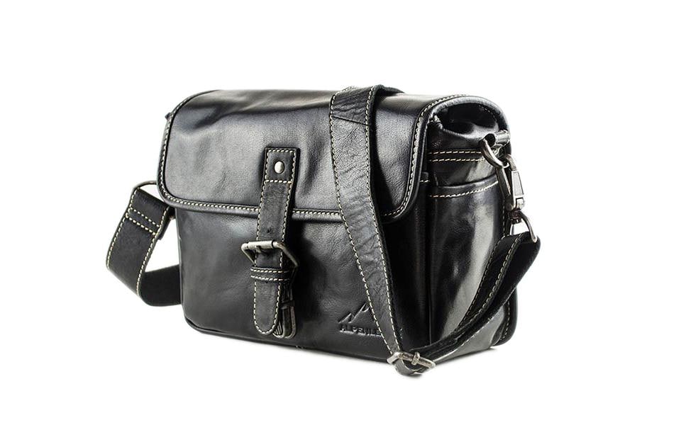 Alpenleder Kamera-Tasche Presse Schwarz
