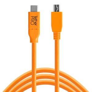 Tether Tools Kabel TetherPro USB-C / 2.0 Micro-B 5-Pin 4.6 Meter – orange