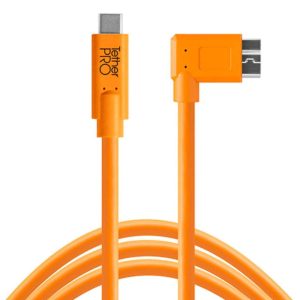 Tether Tools Kabel USB-C 3.0 Micro-B Right Angle 4.6 Meter – orange